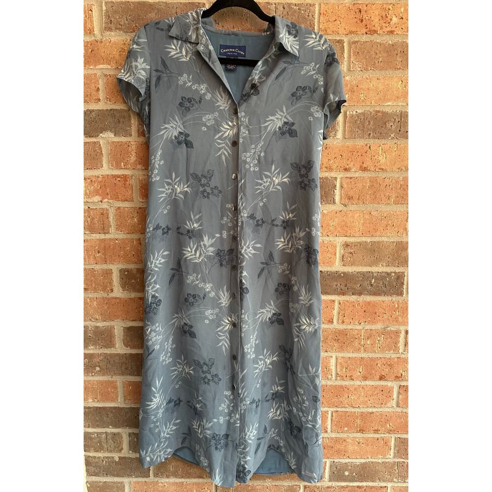 Charter Club Button Silk dress Petite Size 2